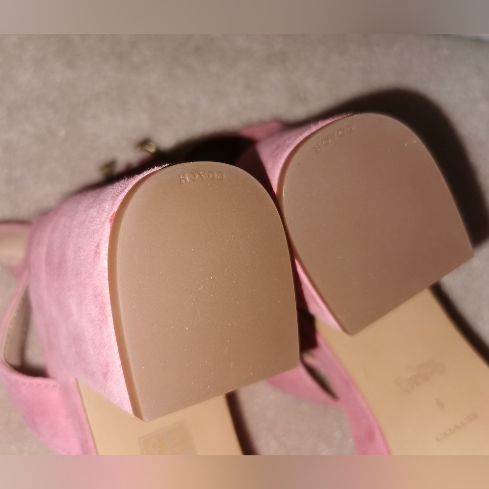 Coach Serena Platform Sandals 6 Pink Suede - Picture 10 of 12